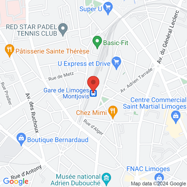 Gare de Limoges Montjovis map