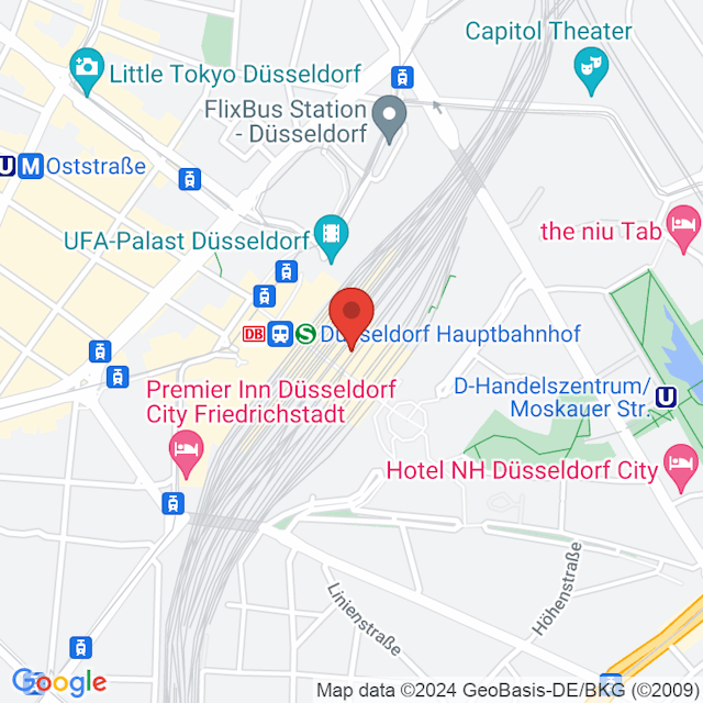 Düsseldorf Central Station map